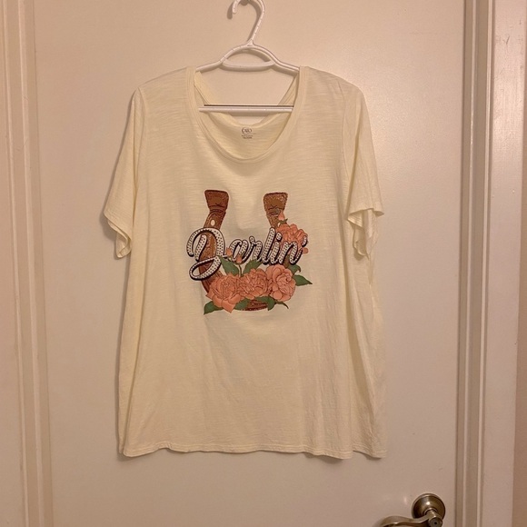 Cato Tops - Cato Cream Graphic Tee